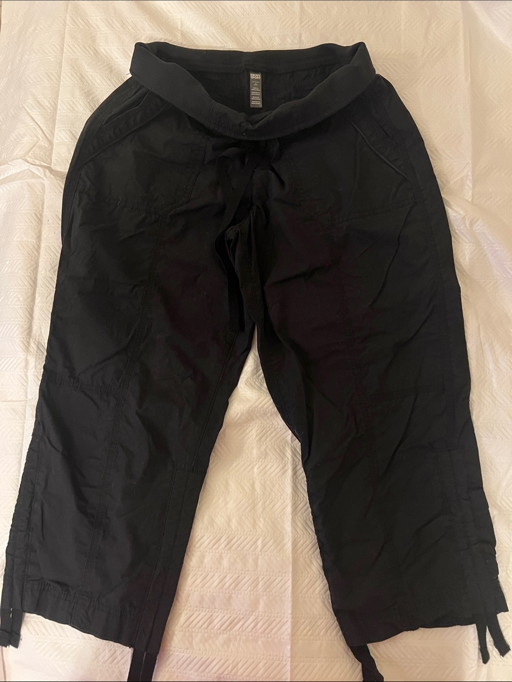 DKNY Women’s Black Drawstring Casual Pants XS.